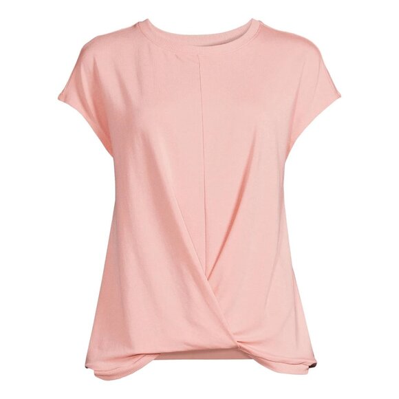 Time And Tru Women's Twist Front Top with Short Sleeves Size L - Picture 1 of 4